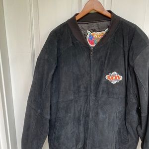 Mens Black Suede SuperBowl XXXV  jacket